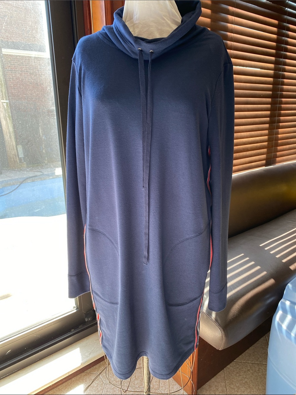 Max Studio Women's comfortable & stylish Long Sleeve Dress in dark Blue